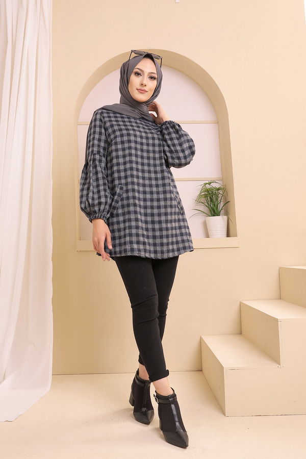 Düz Orta Kadın Lacivert 3316 TUNIK - 3316