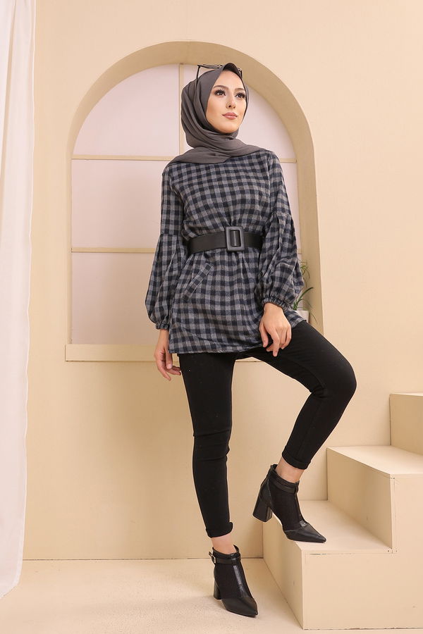 Düz Orta Kadın Lacivert 3316 TUNIK - 3316