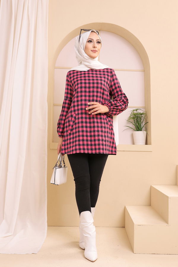 Düz Orta Kadın Lacivert 3316 TUNIK - 3316 LACİVERT