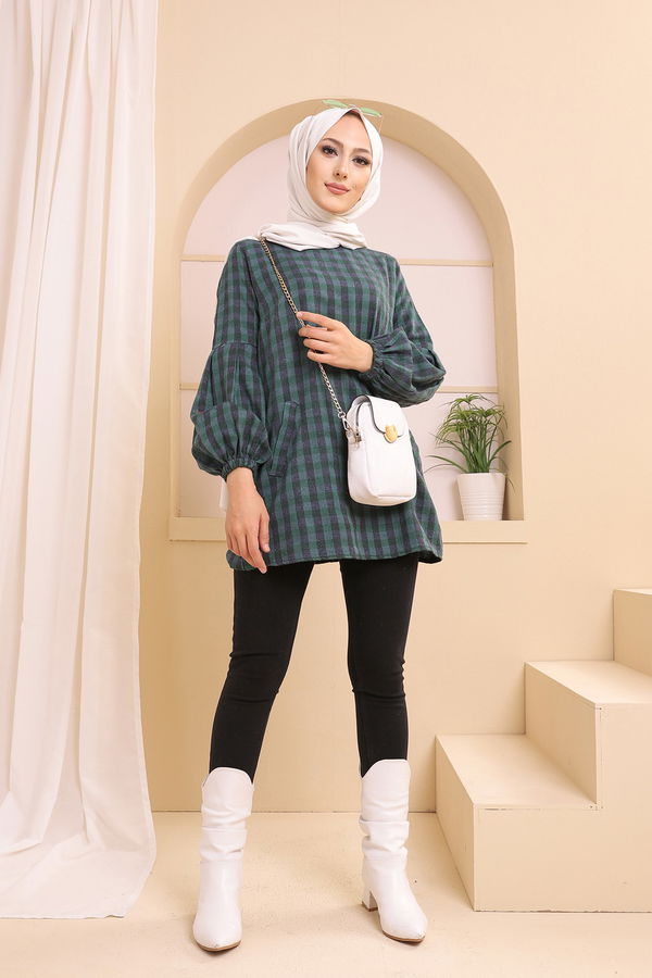 Düz Orta Kadın Lacivert 3316 TUNIK - 3316 LACİVERT