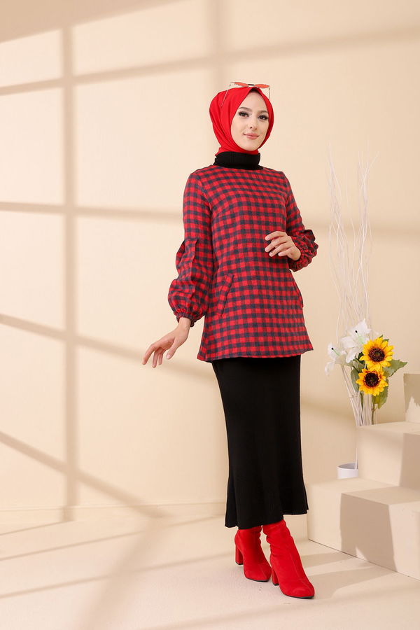 Düz Orta Kadın Lacivert 3316 TUNIK - 3316 LACİVERT