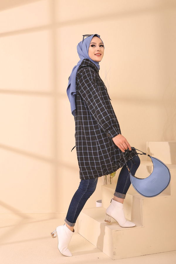 Düz Orta Kadın Mavi 3407 TUNIK - 3407