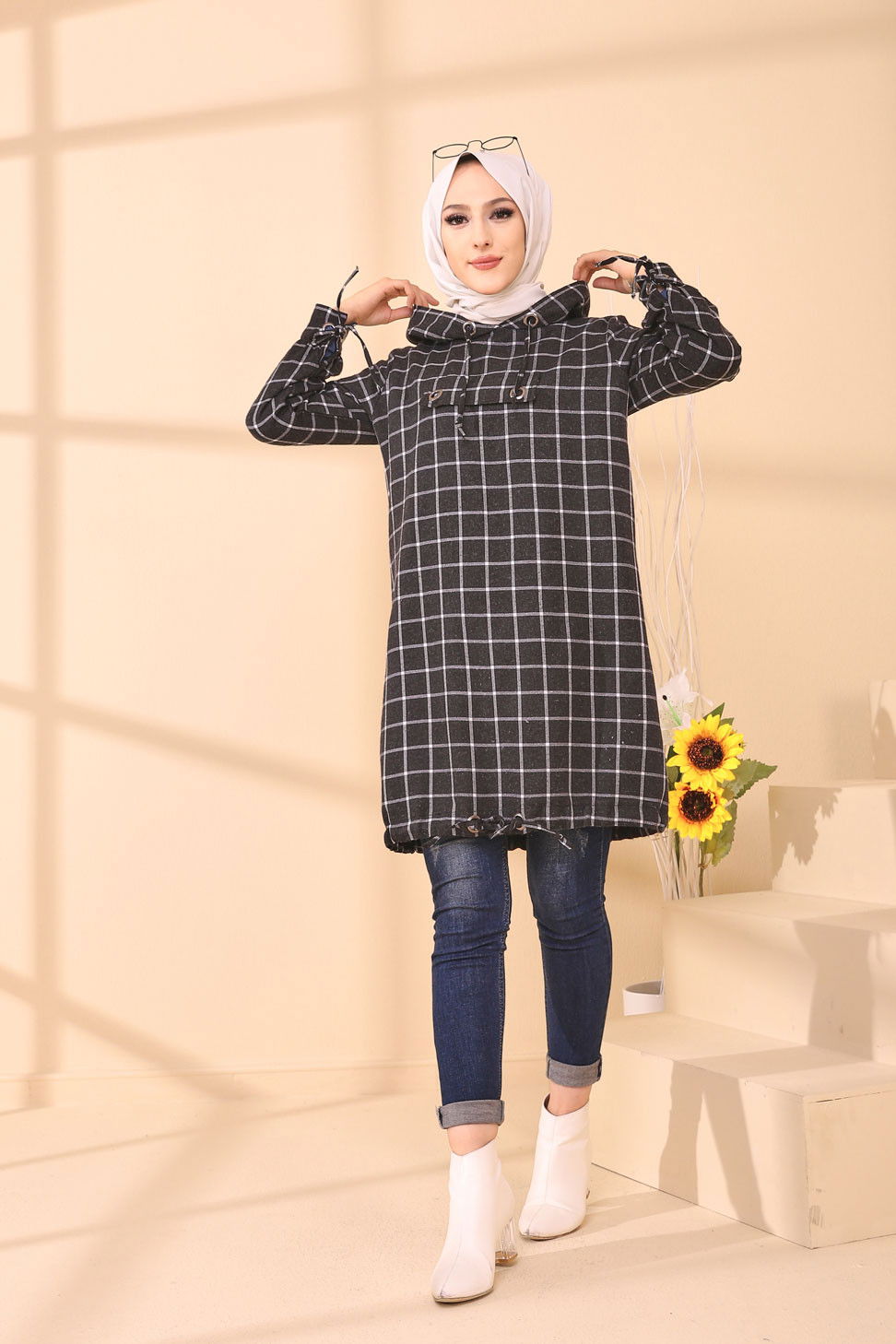 Düz Orta Kadın Ekru 3407 TUNIK - 3407 EKRU