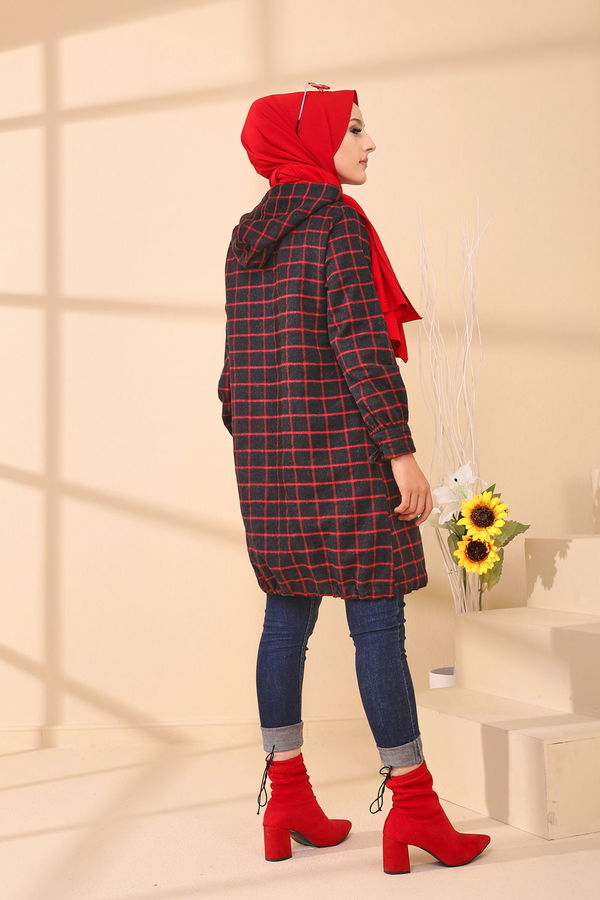 Düz Orta Kadın Kırmızı 3407 TUNIK - 3407 Kırmızı