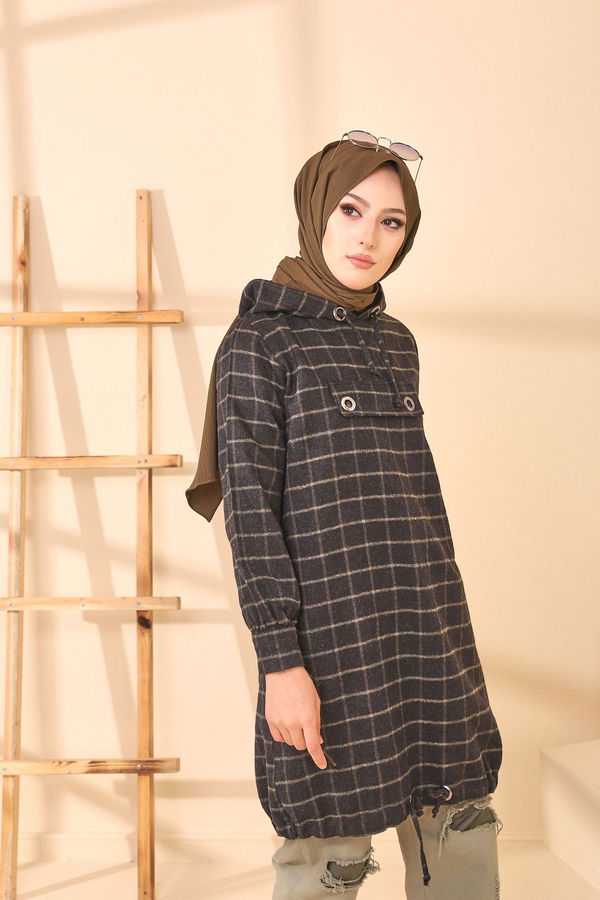 Düz Orta Kadın Haki 3407 TUNIK - 3407 HAKİ