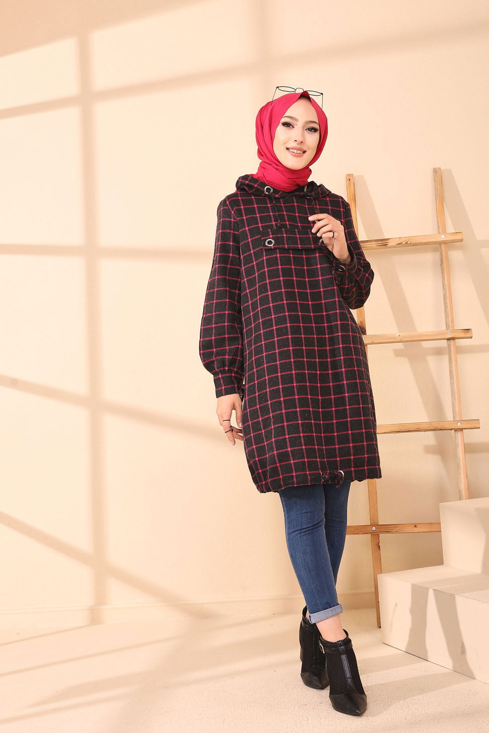 Düz Orta Kadın Fuşya 3407 TUNIK - 3407 FUŞYA