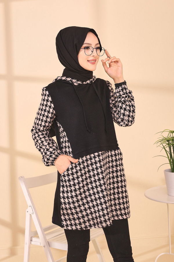 Düz Orta Kadın Ekru TUNIK - 3411 EKRU