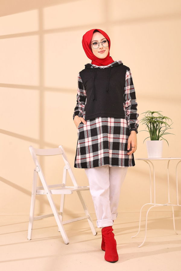 Düz Orta Kadın Siyah TUNIK - 3411 SİYAH