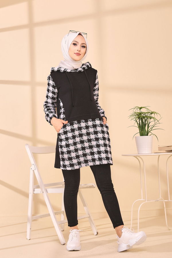 Düz Orta Kadın Beyaz TUNIK - 3411 BEYAZ