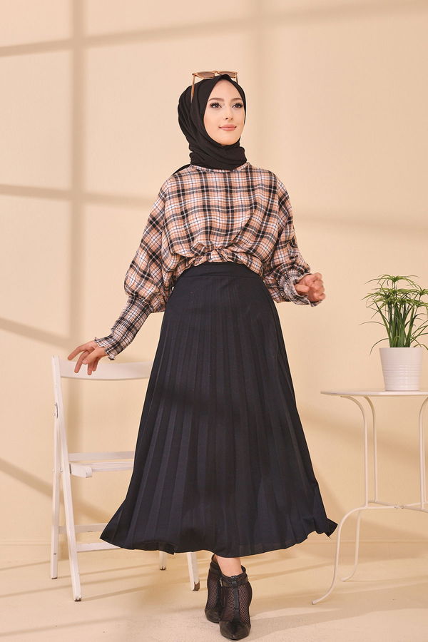 Düz Orta Kadın Lila 3392 BLUZ - 3392