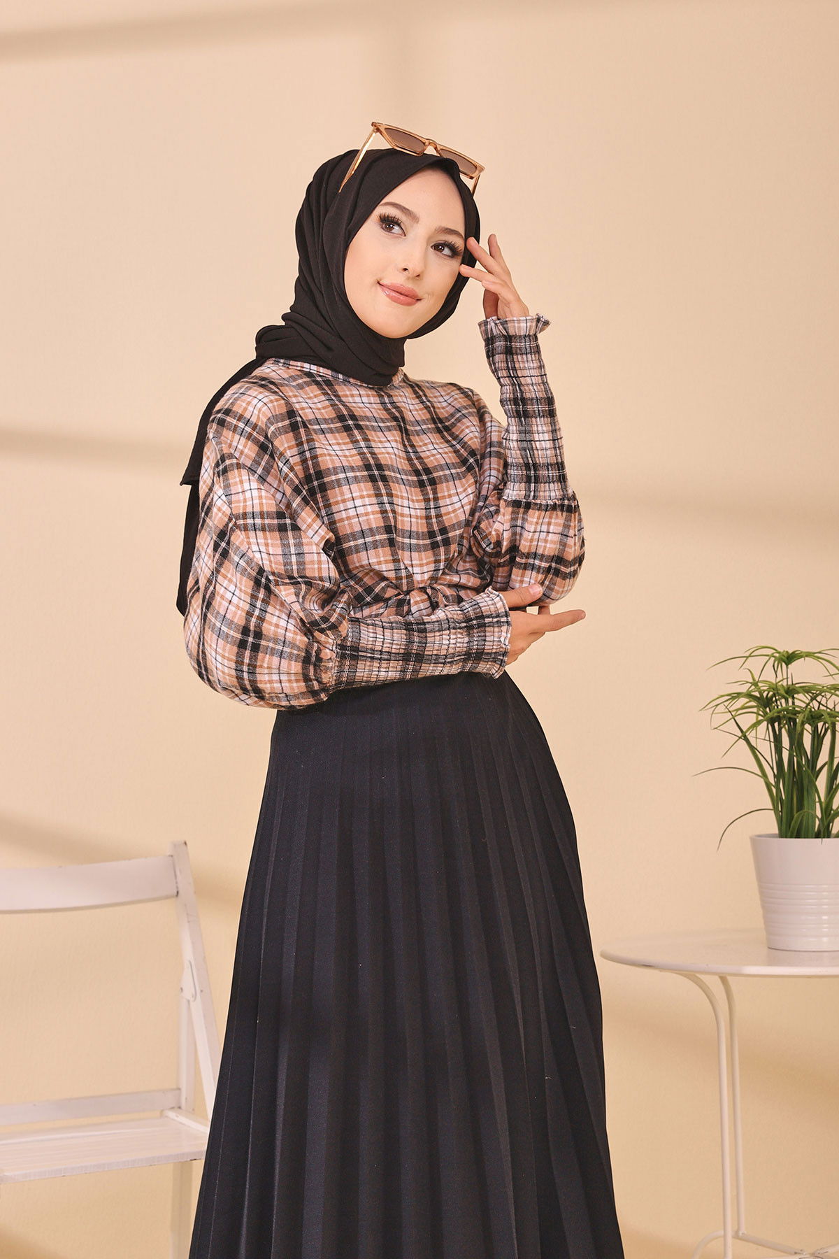 Düz Orta Kadın Lila 3392 BLUZ - 3392
