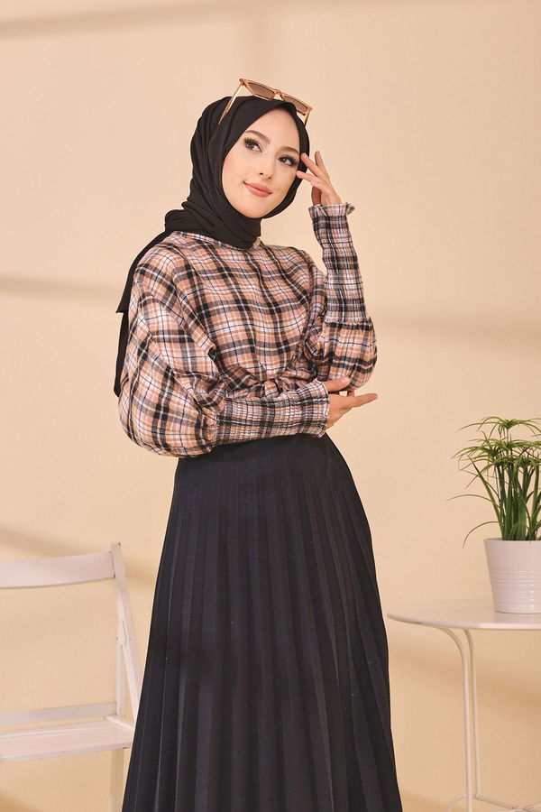 Düz Orta Kadın Lila 3392 BLUZ - 3392