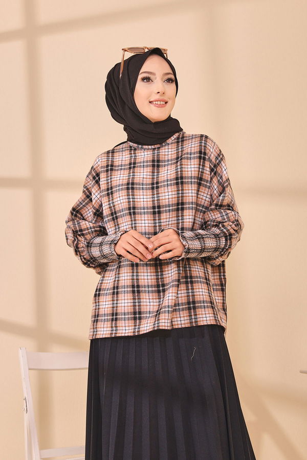 Düz Orta Kadın Lila 3392 BLUZ - 3392