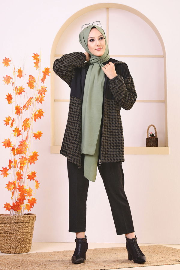 Düz Orta Kadın Haki TUNIK - 3415