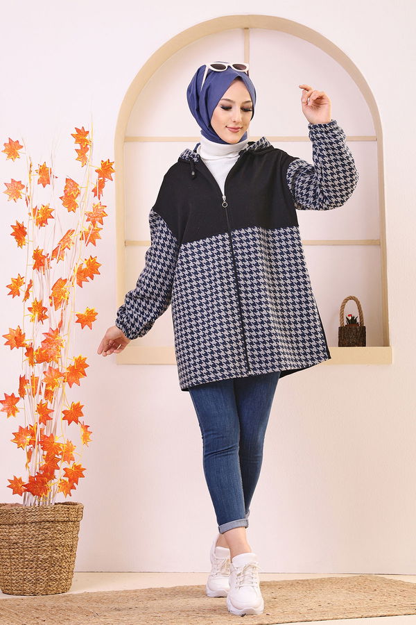 Düz Orta Kadın Lacivert TUNIK - 3415 LACİVERT