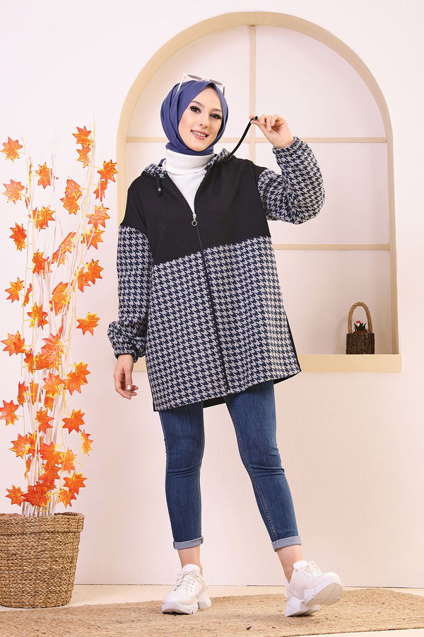 Düz Orta Kadın Lacivert TUNIK - 3415 LACİVERT