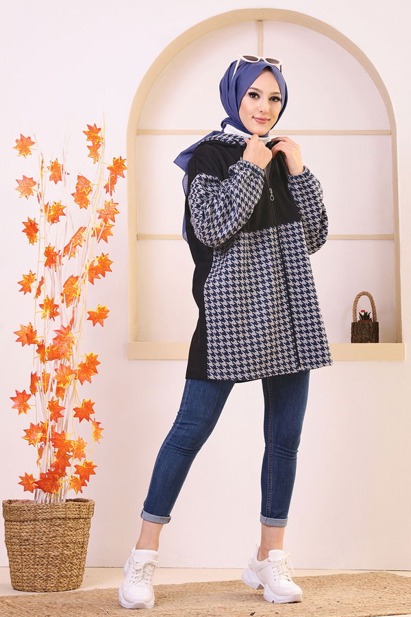 Düz Orta Kadın Lacivert TUNIK - 3415 LACİVERT