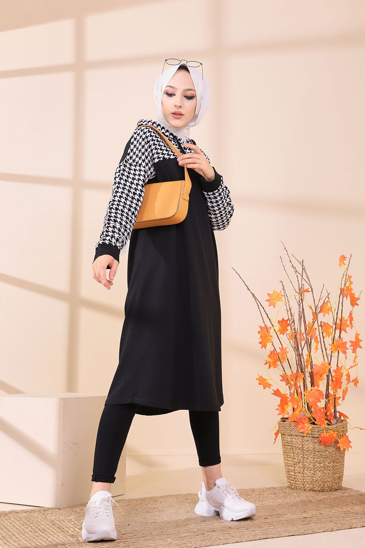 Düz Orta Kadın Beyaz TUNIK - 3416