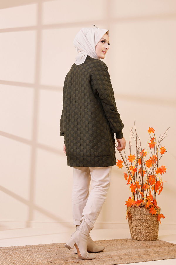 Düz Bisiklet Yaka Kadın Haki 9132 TUNIK - 9132 HAKİ