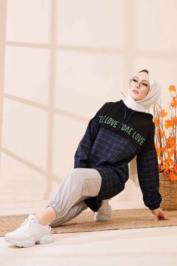 Düz Orta Kadın Lacivert 3402 TUNIK - 3402