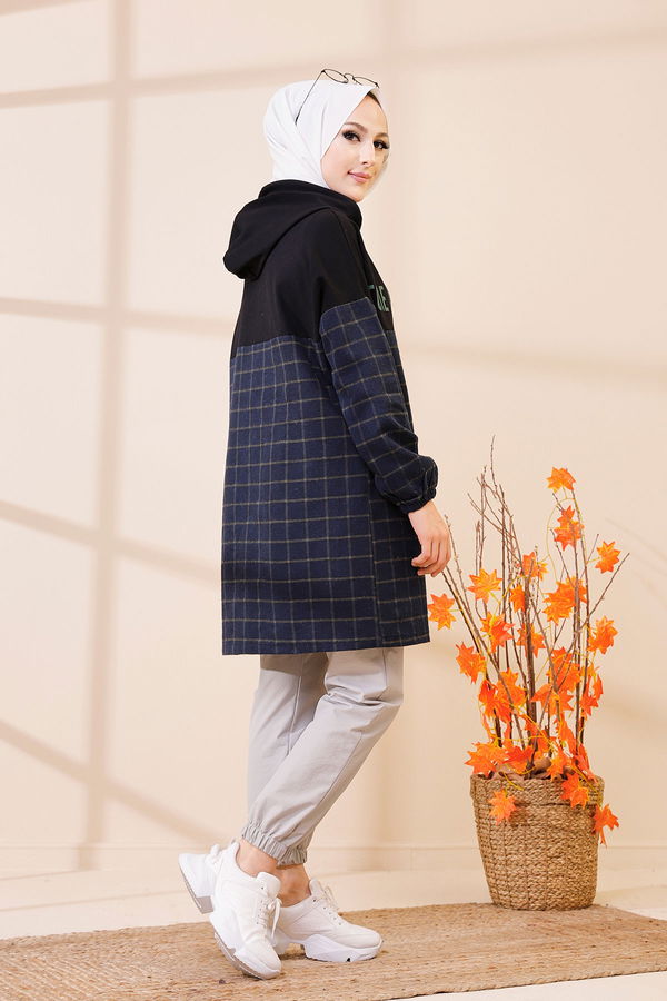 Düz Orta Kadın Lacivert 3402 TUNIK - 3402