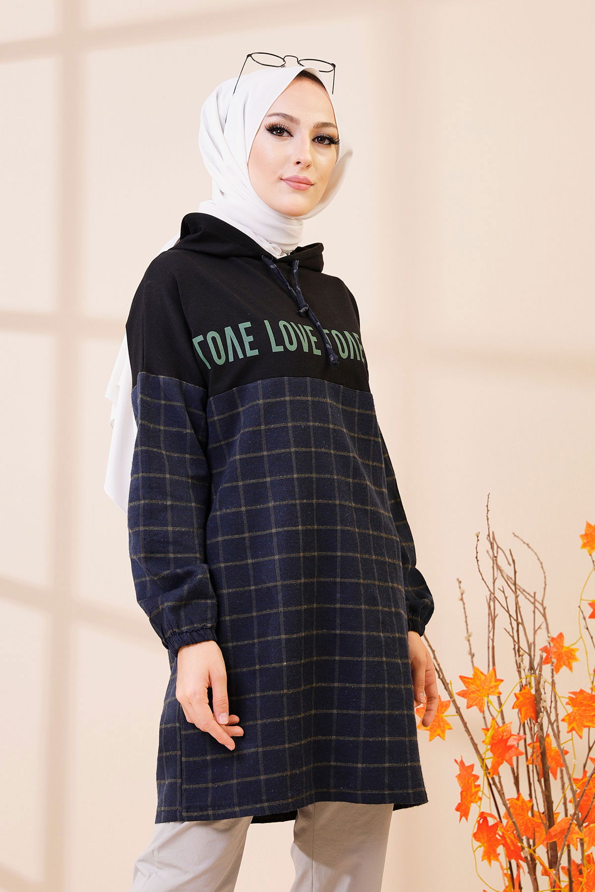 Düz Orta Kadın Lacivert 3402 TUNIK - 3402