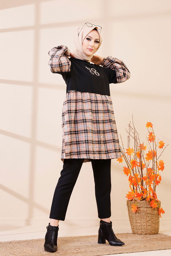 Düz Orta Kadın Vizon 3406 TUNIK - 3406 VİZON