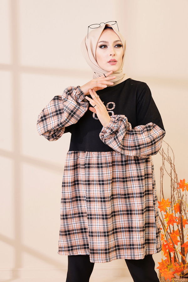 Düz Orta Kadın Vizon 3406 TUNIK - 3406 VİZON