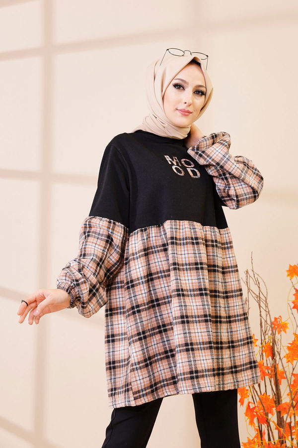 Düz Orta Kadın Vizon 3406 TUNIK - 3406 VİZON