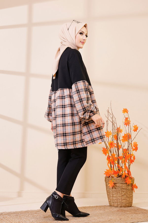 Düz Orta Kadın Vizon 3406 TUNIK - 3406 VİZON