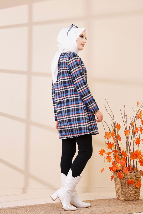 Düz Orta Kadın Mavi 3437 TUNIK - 3437 MAVİ