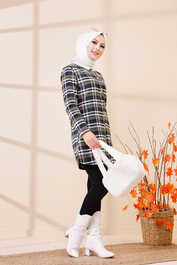 Düz Orta Kadın Haki 3437 TUNIK - 3437 HAKİ