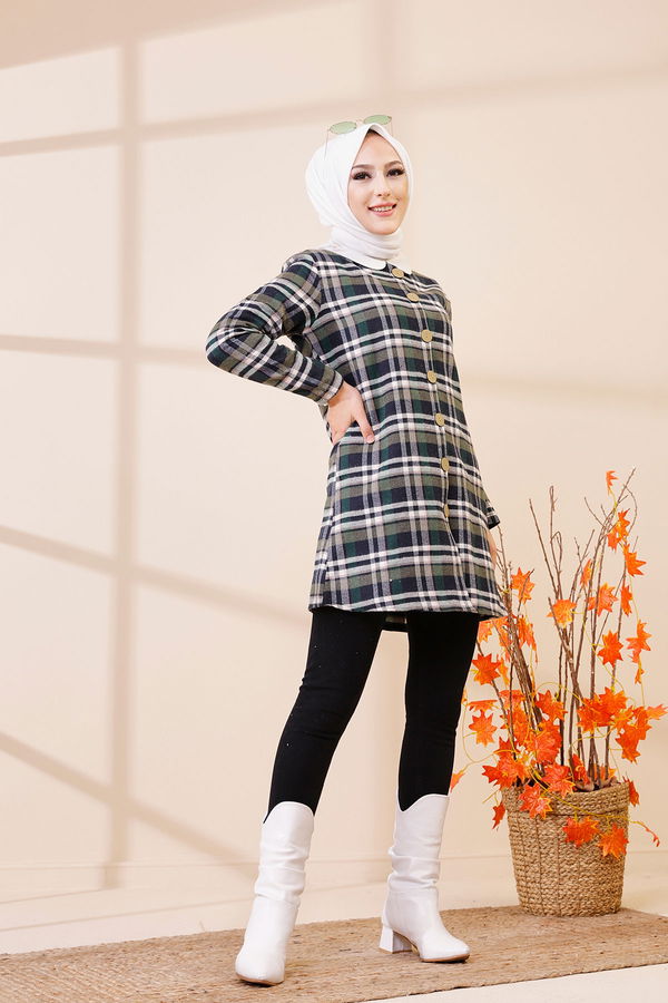 Düz Orta Kadın Haki 3437 TUNIK - 3437 HAKİ