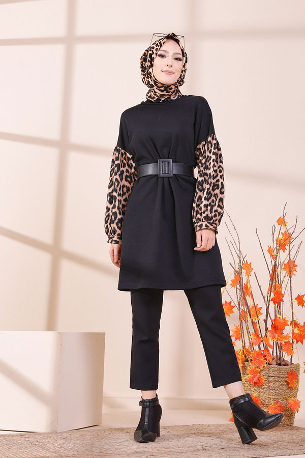 Düz Orta Kadın Siyah 3393 TUNIK - 3393