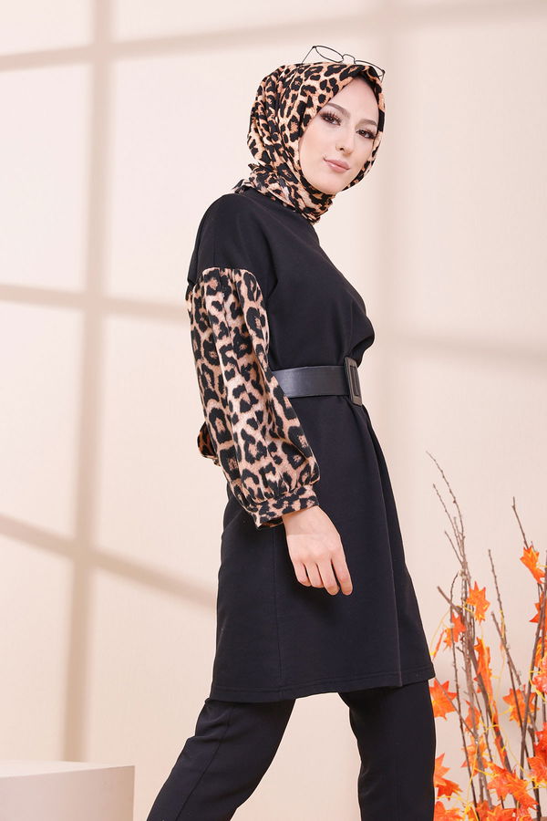 Düz Orta Kadın Siyah 3393 TUNIK - 3393