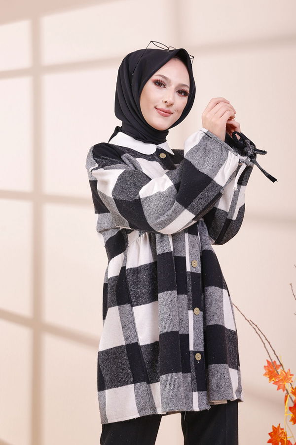 Düz Bisiklet Yaka Kadın Siyah 13375 TUNIK - 13375 SİYAH