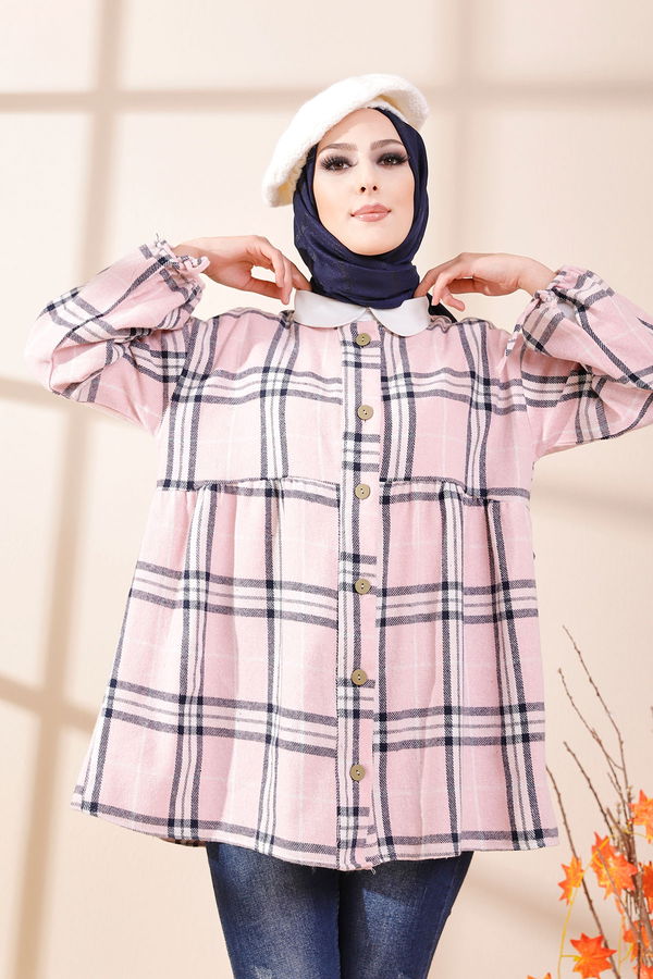 Düz Bisiklet Yaka Kadın Lacivert 13375 TUNIK - 13375 LACİVERT