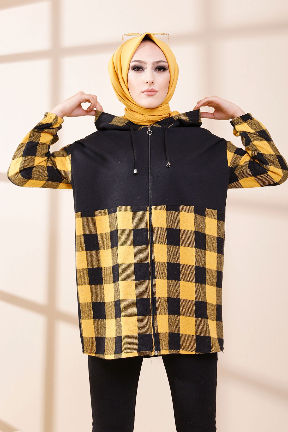 Düz Orta Kadın Sarı TUNIK - 3415 Sarı