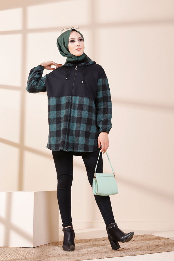 Düz Orta Kadın Yeşil TUNIK - 3415