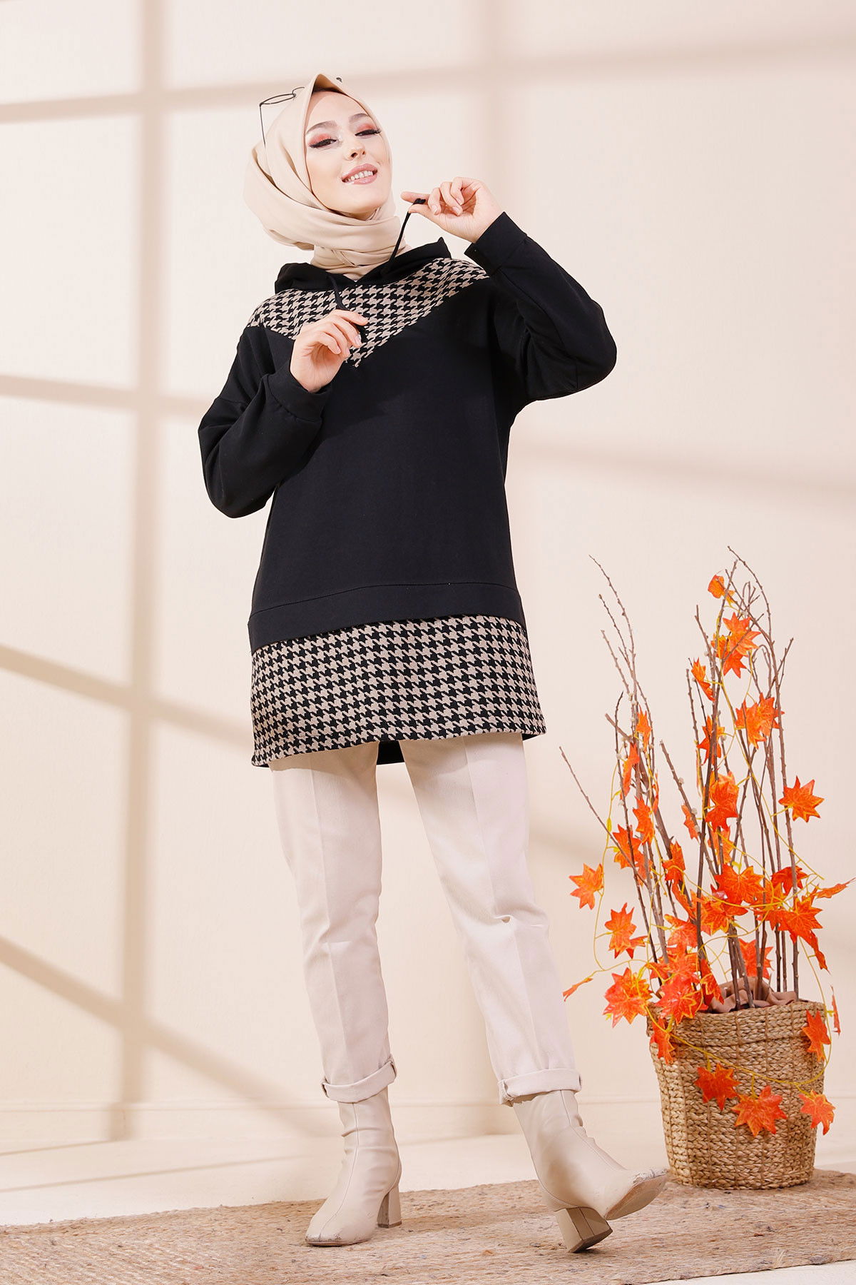 Düz Orta Kadın Vizon 3398 TUNIK - 3398