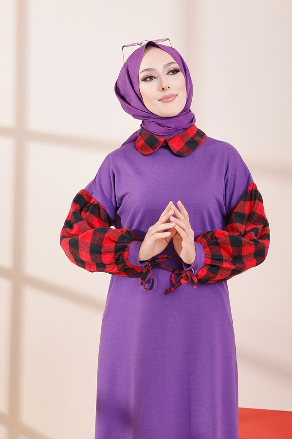 Düz Orta Kadın Mor TUNIK - 3410 MOR