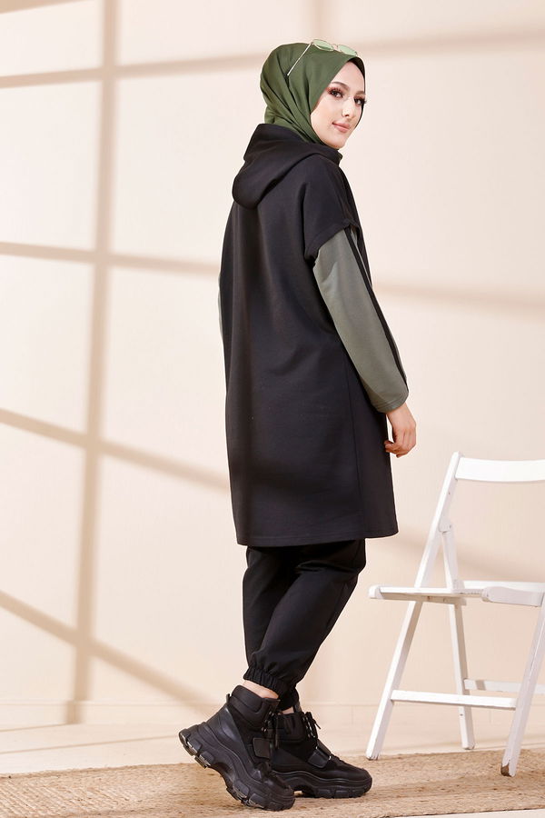 Düz Orta Kadın Haki 3371 TUNIK - 3371 HAKİ