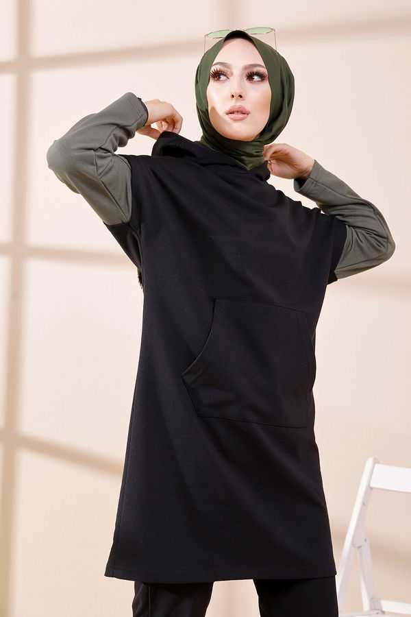 Düz Orta Kadın Haki 3371 TUNIK - 3371 HAKİ