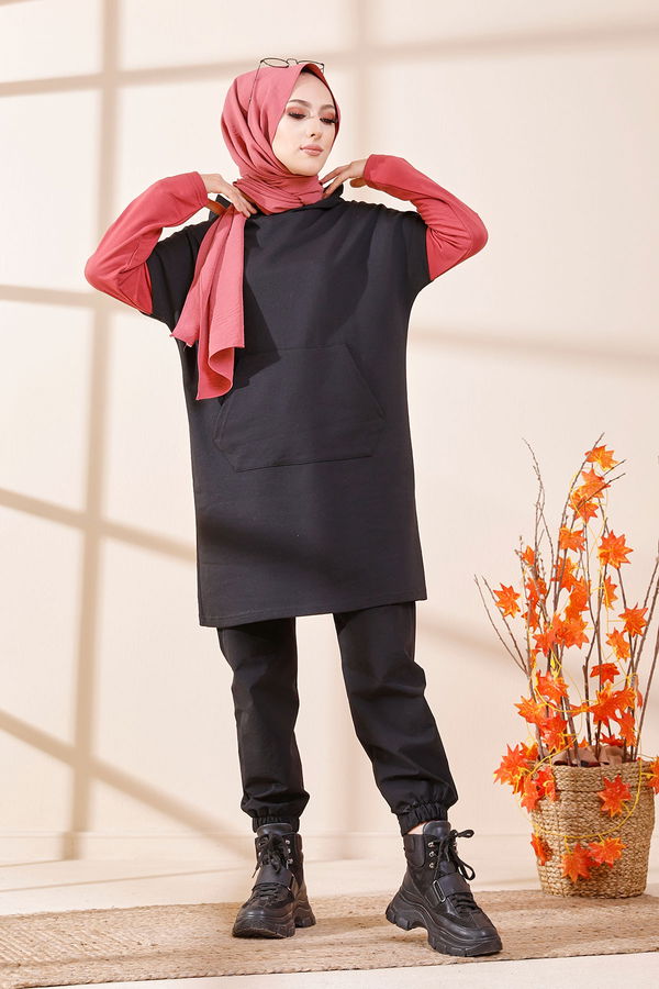 Düz Orta Kadın Pembe 3371 TUNIK - 3371