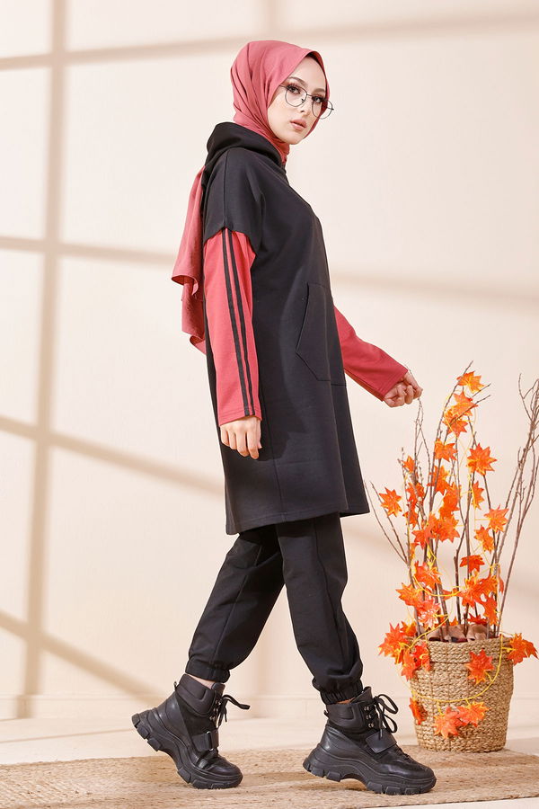 Düz Orta Kadın Pembe 3371 TUNIK - 3371