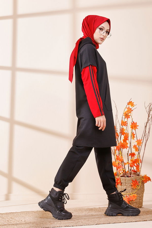 Düz Orta Kadın Bordo 3371 TUNIK - 3371 BORDO
