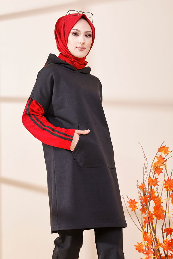 Düz Orta Kadın Bordo 3371 TUNIK - 3371 BORDO