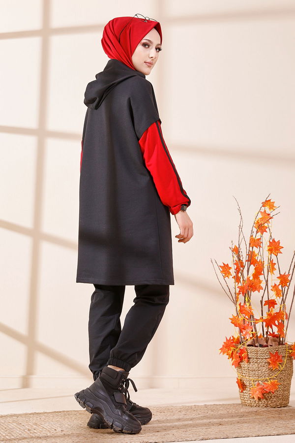 Düz Orta Kadın Bordo 3371 TUNIK - 3371 BORDO