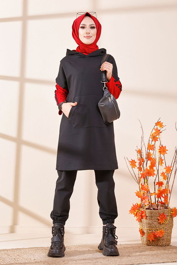 Düz Orta Kadın Bordo 3371 TUNIK - 3371 BORDO