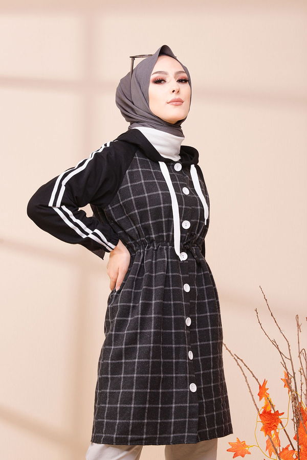 Düz Orta Kadın Siyah 3397 TUNIK - 3397 SİYAH